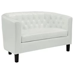 Prospect Faux Leather Loveseat, White