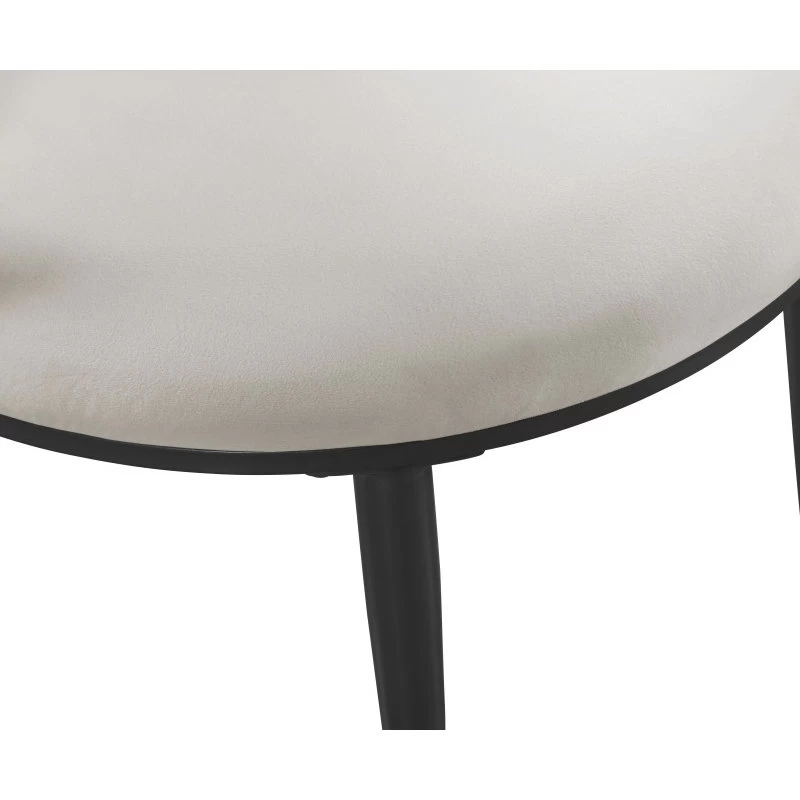 Skylar Dining Chair, Set Of 2, Cream Velvet, Matte Black Iron Legs - Image 7