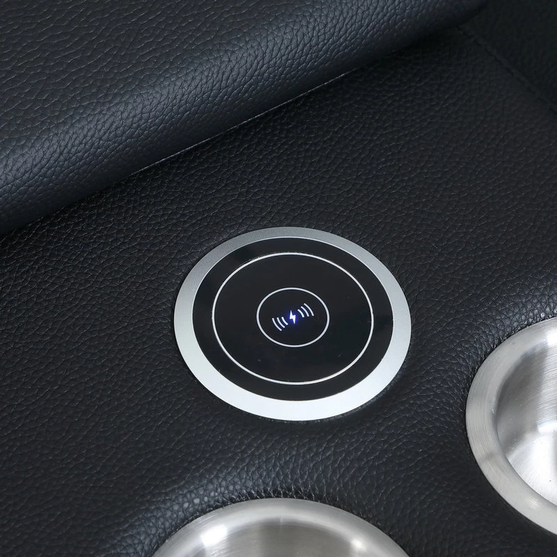 Frederico Genuine Italian Leather 6-Piece 1 Console 3-Power Reclining Sectional, Black - Image 8