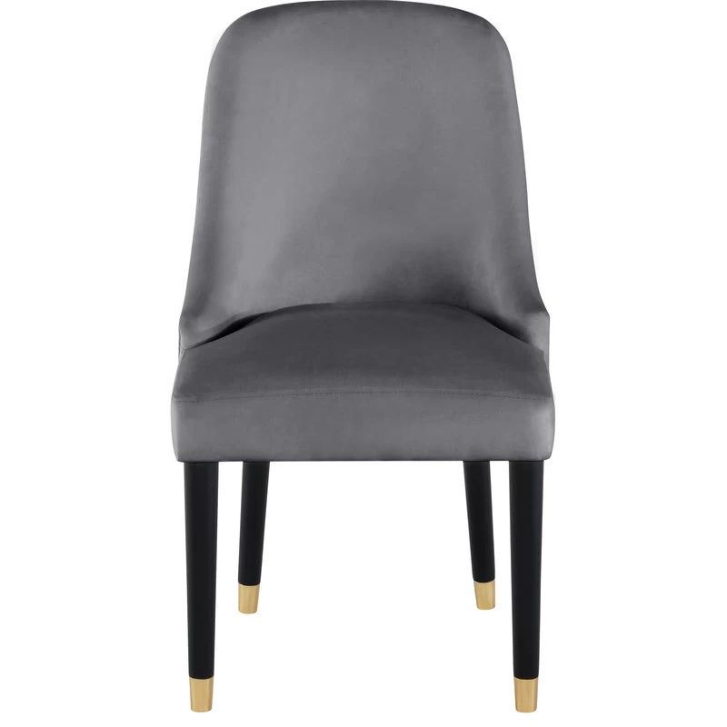 The Maisie Dining Chair, Grey, Velvet, Set Of 2 - Image 5