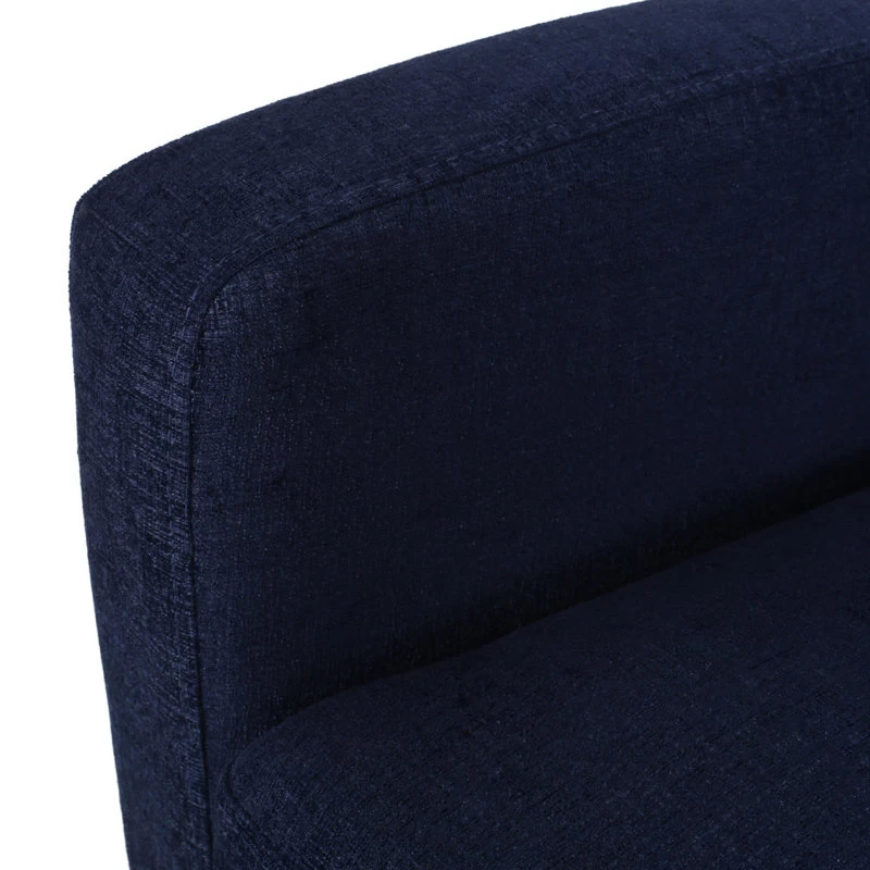 Plevna Fabric Upholstered Pushback Recliner, Navy Blue And Brown - Image 10
