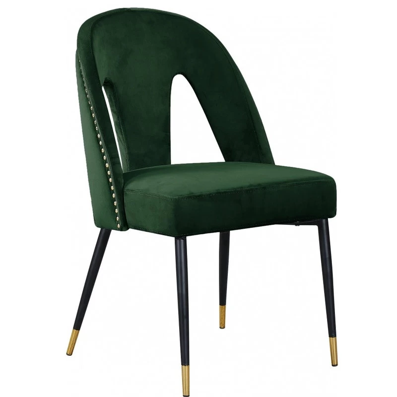 The Roxy Dining Chair, Green, Velvet, Set Of 2 - Image 2