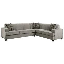 Fabric Upholstered L-Shape Sleeper Sectional, Gray
