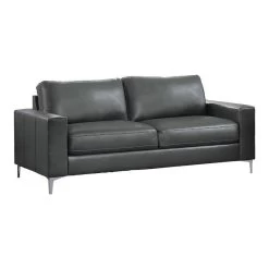 Lexicon Iniko Contemporary Faux Leather Sofa In Gray