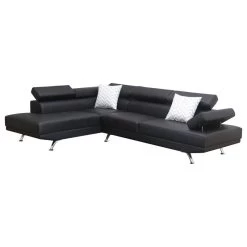 Kensley 2-Piece Sectional Sofa Set, Black, Left-Facing