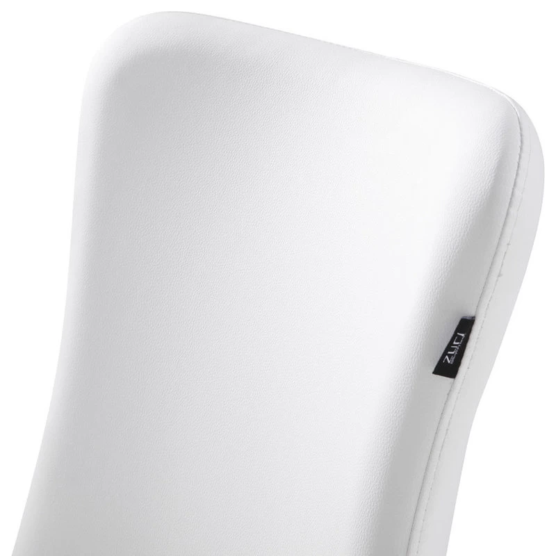 Modern Norma Dining Chair - White With Polished Stainless Steel Base - Image 5