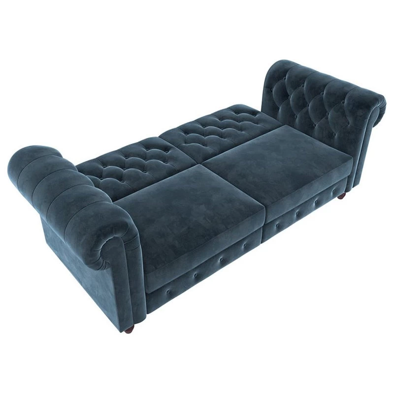 DHP Furini Tufted Sleeper Sofa In Blue - Image 4