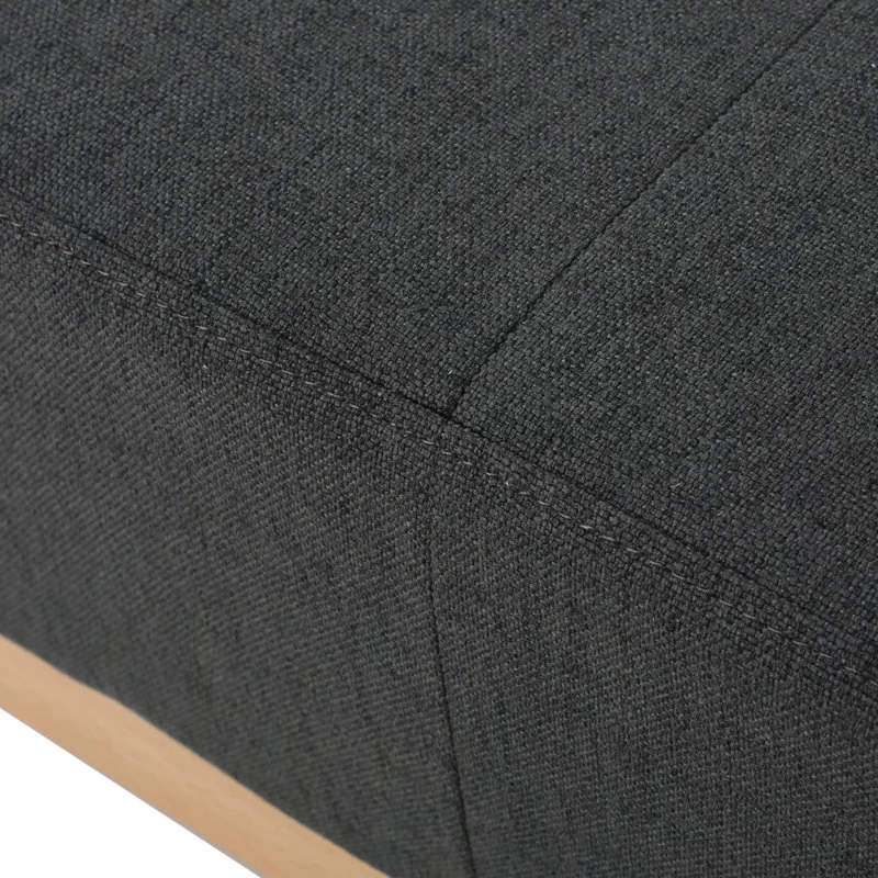 GDF Studio Lou Mid-Century Fabric Ottoman, Oxford Gray - Image 4