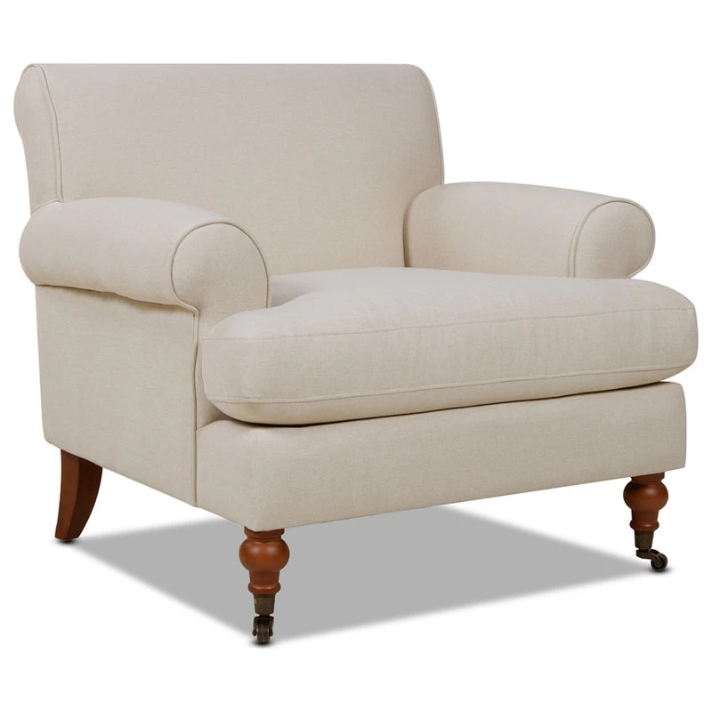 Alana Lawson Accent Arm Chair Metal Casters, Sky Neutral Beige - Image 6