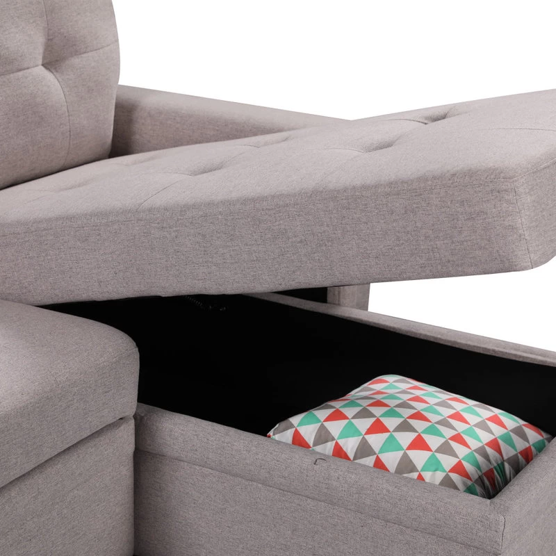 Ashlyn Sleeper Sofa With USB Charger Pocket And Reversible Storage Chaise - Image 4