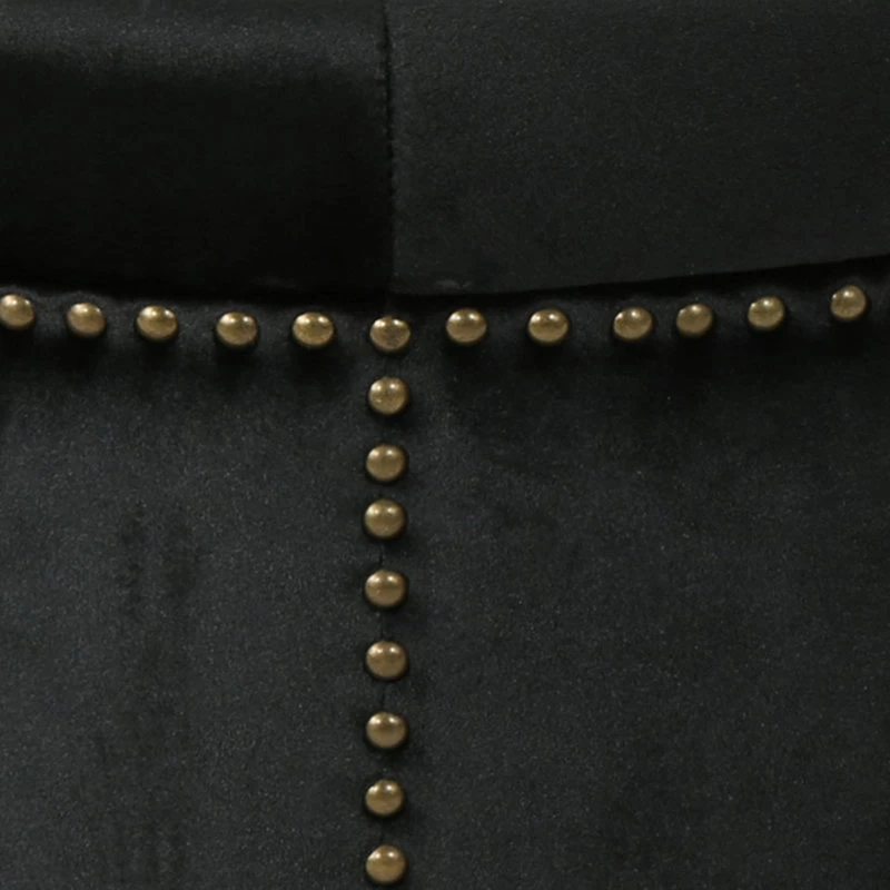 GDF Studio Carlos Glam Velvet Tufted Ottoman, Black/Black - Image 4