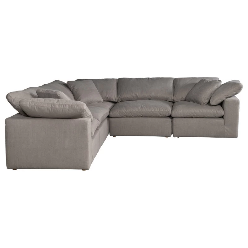 133.5 Inch Classic L Modular Sectional Livesmart Grey Scandinavian - Image 3
