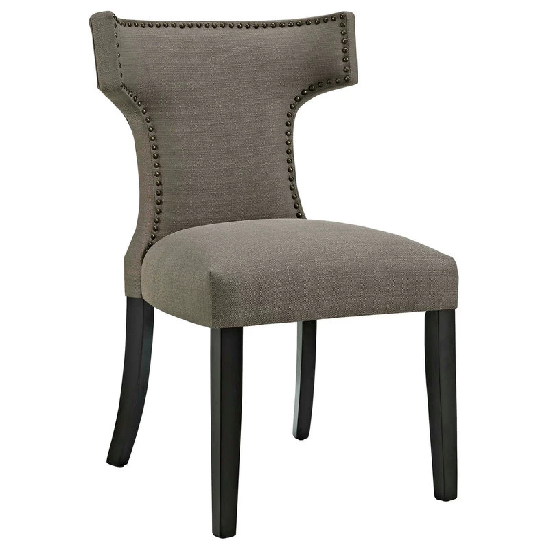 Curve Upholstered Fabric Dining Chair, Granite - Image 2