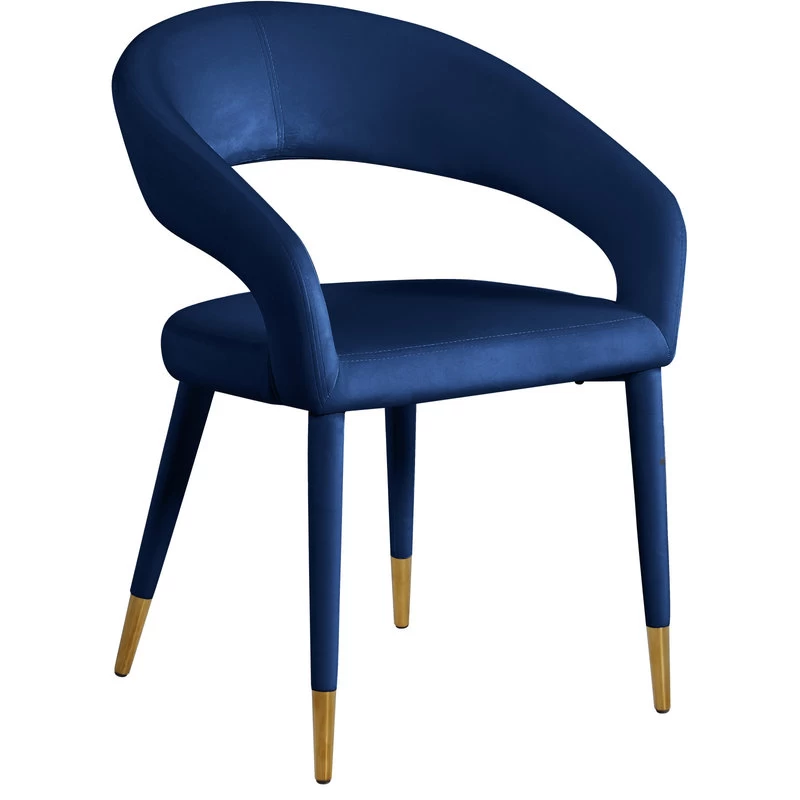 The Prescott Dining Chair, Navy, Velvet - Image 3