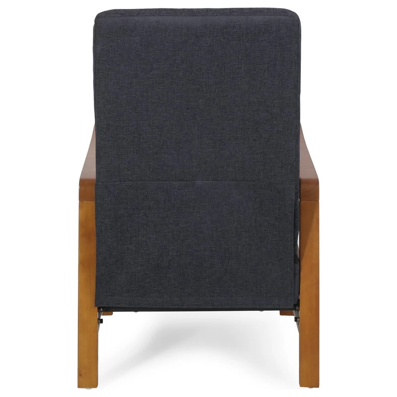 Neihart Channel Stitch Pushback Recliner, Charcoal And Teak, Fabric - Image 9