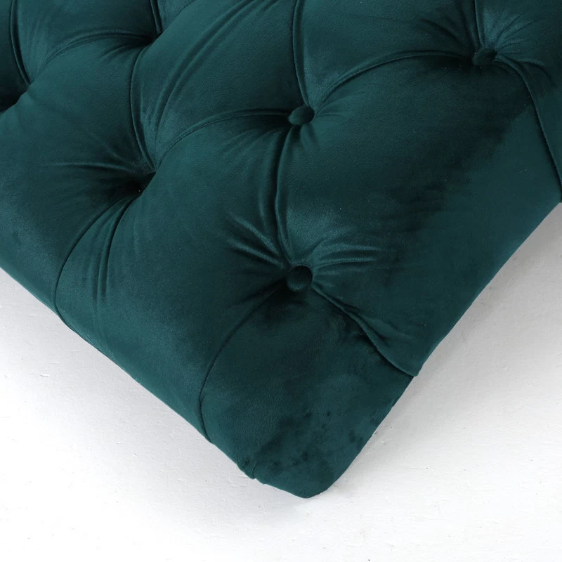 GDF Studio Grasby Tufted New Velvet Chaise Lounge, Teal - Image 4