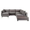 Bowery Hill 7PC Sectional Storage Sofa With Down Feather In Light Gray