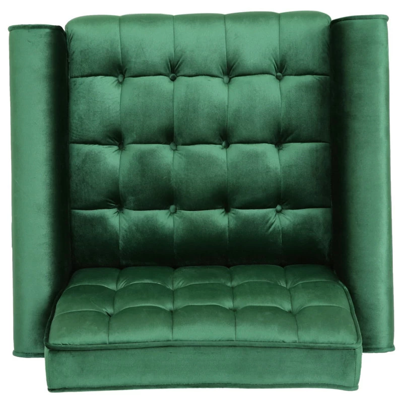GDF Studio Betsy Modern Button-Tufted Waffle Stitching Velvet Armchair, Emerald - Image 8