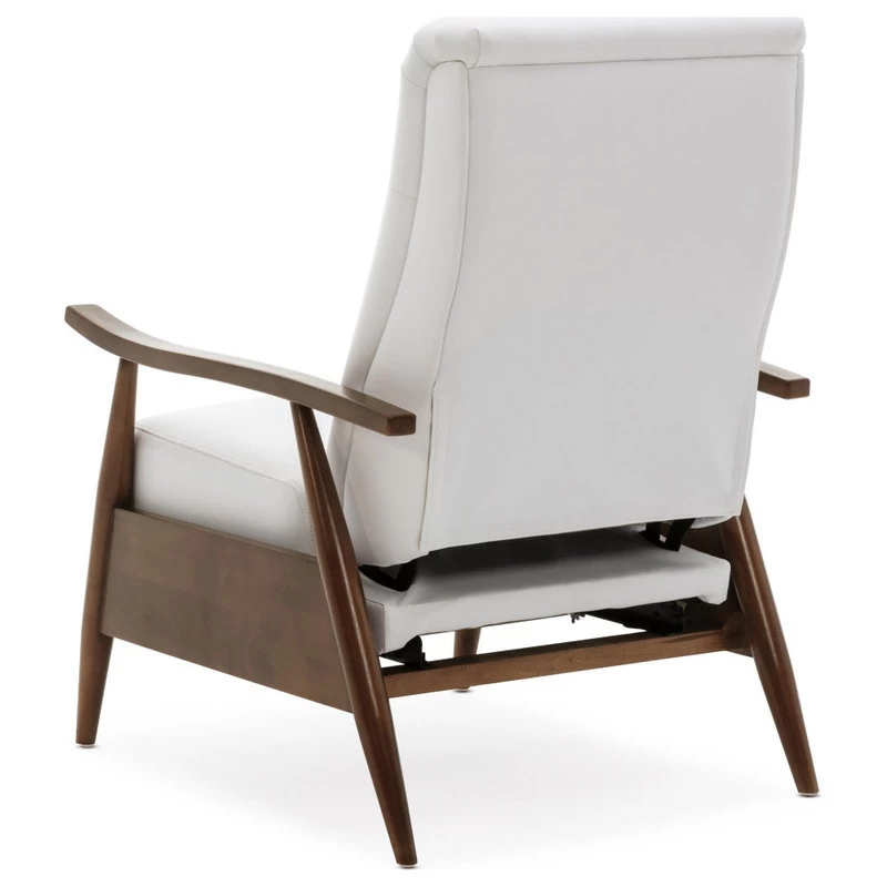 Solaris Wood Arm Push Back Recliner, Milky White - Image 5