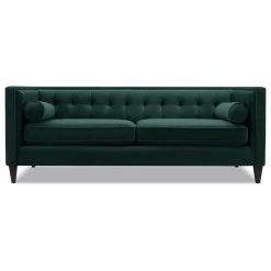 Jack 84" Modern Tuxedo Tufted Sofa, Hunter Green