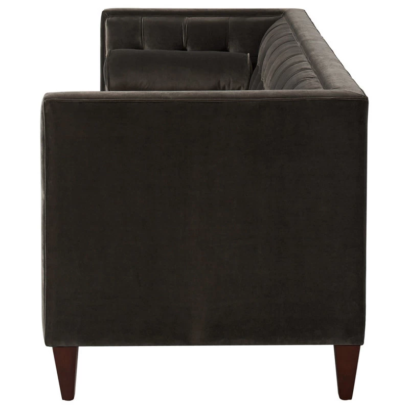 Jack 84" Modern Tuxedo Tufted Sofa, Charcoal Gray Velvet - Image 9