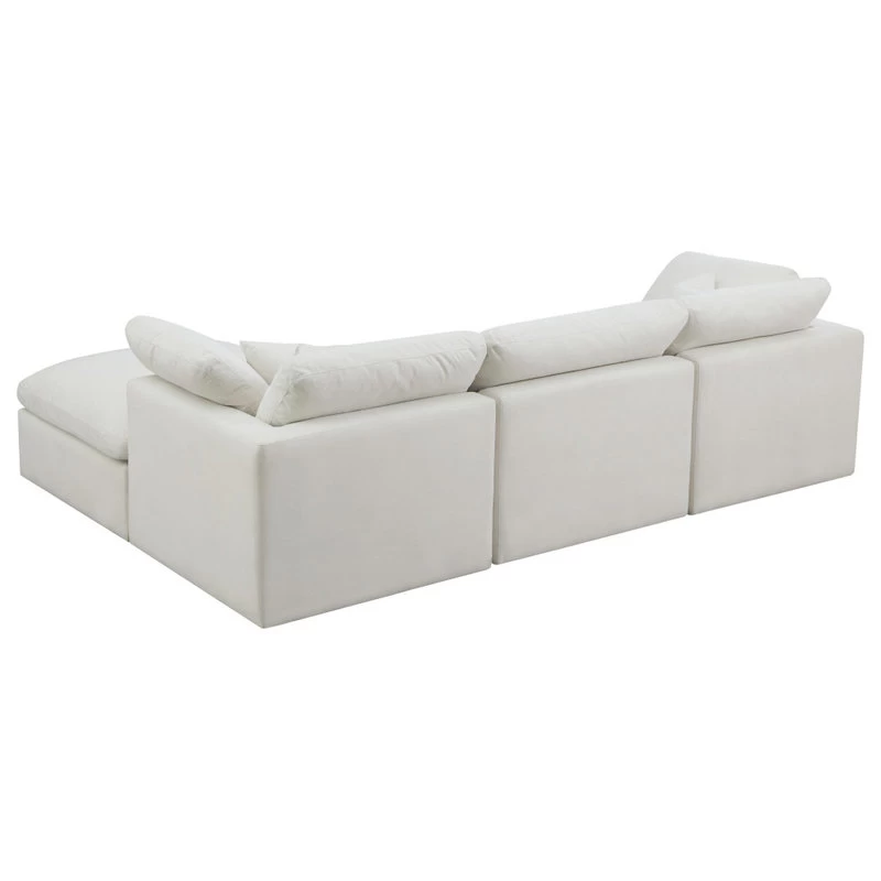 Plush Cloud-Like Comfort Modular 4-Seat Sectional And Ottoman, Cream, Seatin - Image 7
