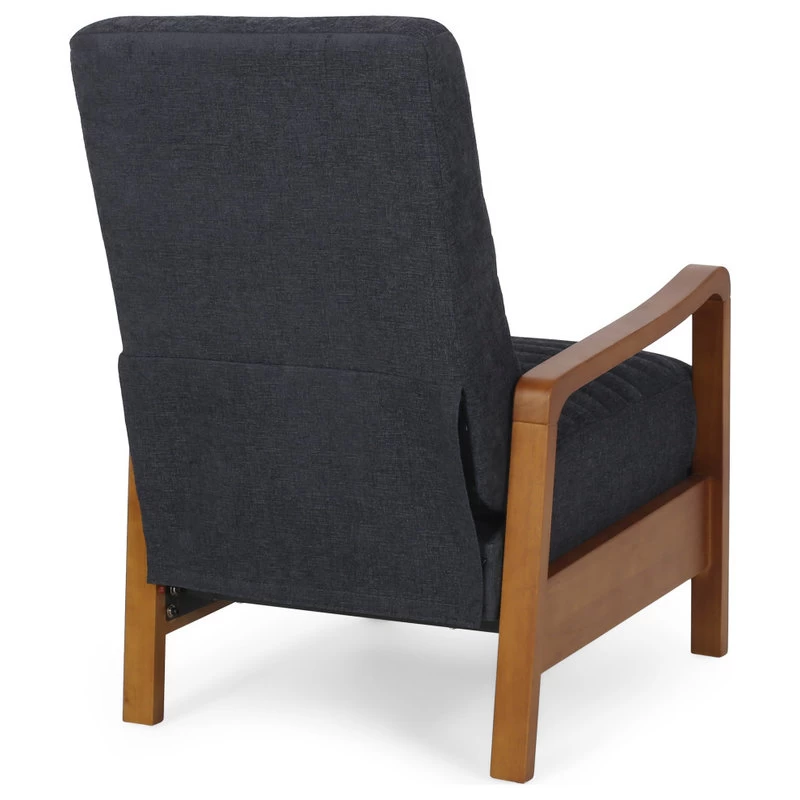 Neihart Channel Stitch Pushback Recliner, Charcoal And Teak, Fabric - Image 8