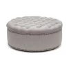 Baxton Studio Iglehart Beige Linen Modern Tufted Ottoman