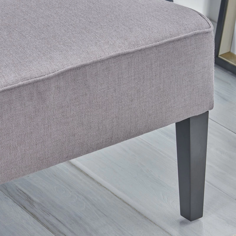 GDF Studio Charlotte Modern Simple Elegant Fabric Loveseat, Light Gray/Matte Black - Image 6