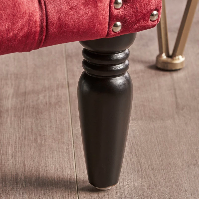 Melaina Tufted Chesterfield Velvet Loveseat With Scrolled Arms - Image 5