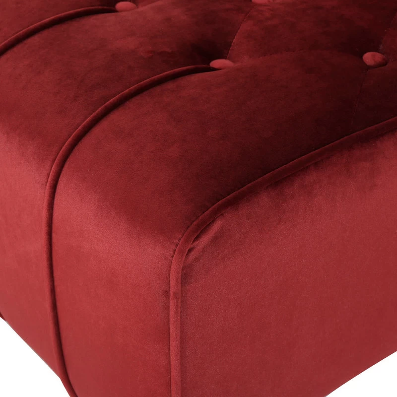 GDF Studio Rafaela Tufted New Velvet Chaise Lounge, Garnet - Image 7