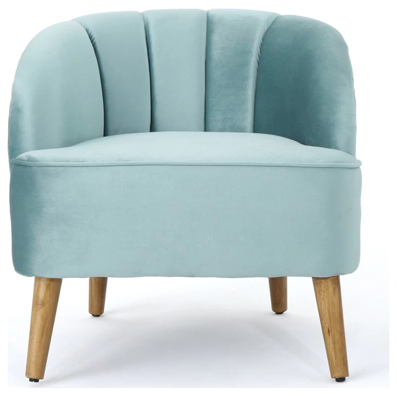GDF Studio Scarlett Modern New Velvet Club Chair, Seafoam Blue - Image 4