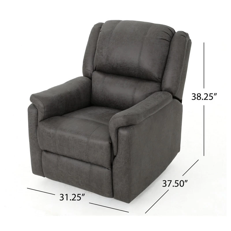 GDF Studio Jemma Tufted Slate Microfiber Swivel Gliding Recliner - Image 5