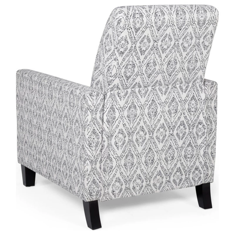 Bellagio Contemporary Fabric Upholstered Push Back Recliner, Black Print/Espress - Image 12
