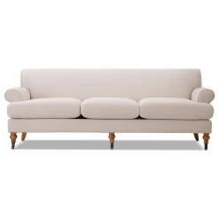 Alana 88" Lawson 3-Seater Sofa, Sky Neutral Beige Polyester