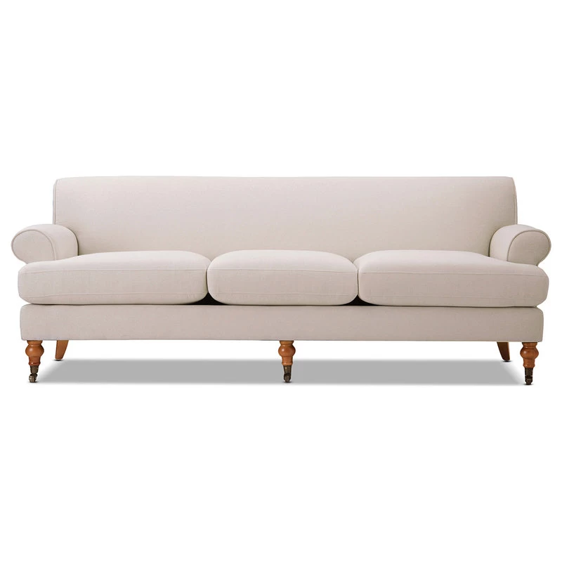 Alana 88" Lawson 3-Seater Sofa, Sky Neutral Beige Polyester