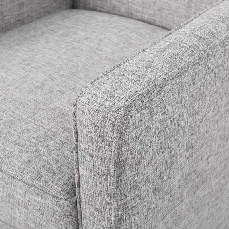 GDF Studio Macedonia Mid-Century Modern Button Tufted Fabric Recliner, Light Gray Tweed Fabric - Image 11