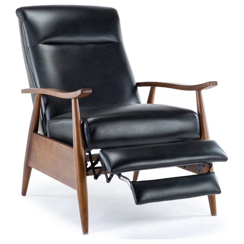 Solaris Wood Arm Push Back Recliner, Black - Image 3