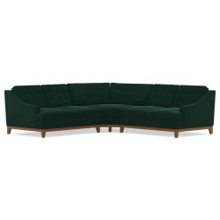 Apt2B Bannister 3-Piece Sectional Sofa, Evergreen Velvet