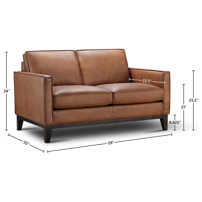 Pimlico 100% Top Grain Leather Loveseat - Image 3