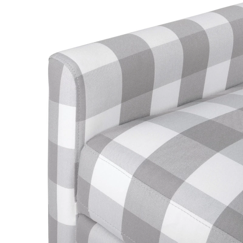 Bellagio Contemporary Fabric Upholstered Push Back Recliner, Gray Checkerboard/E - Image 6