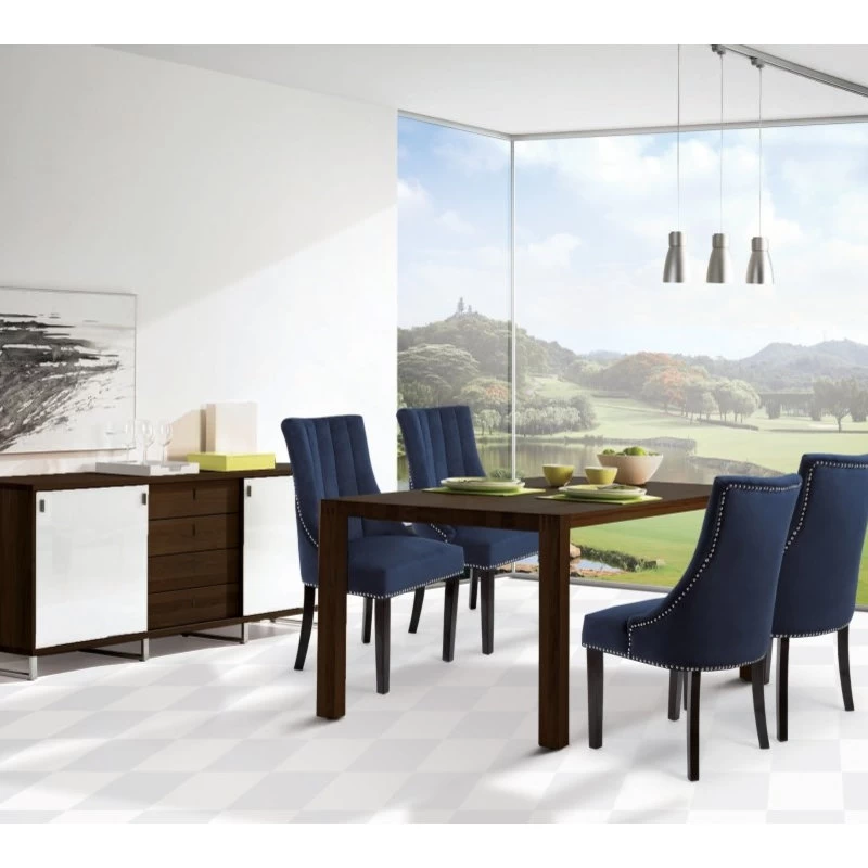 Oxford Velvet Dining Chair, Set Of 2, Navy - Image 5