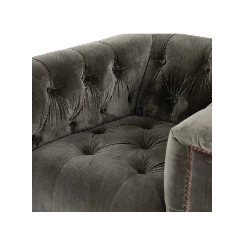 Maxx Birch Brown Tufted Modern Swivel Club Chair - Image 5