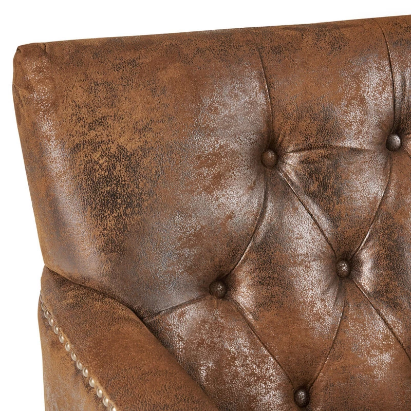 GDF Studio Madene Tufted Back Fabric/Microfiber Club Chair, Brown - Image 5