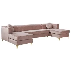Graham Pink Velvet 3pc. Sectional, Pink