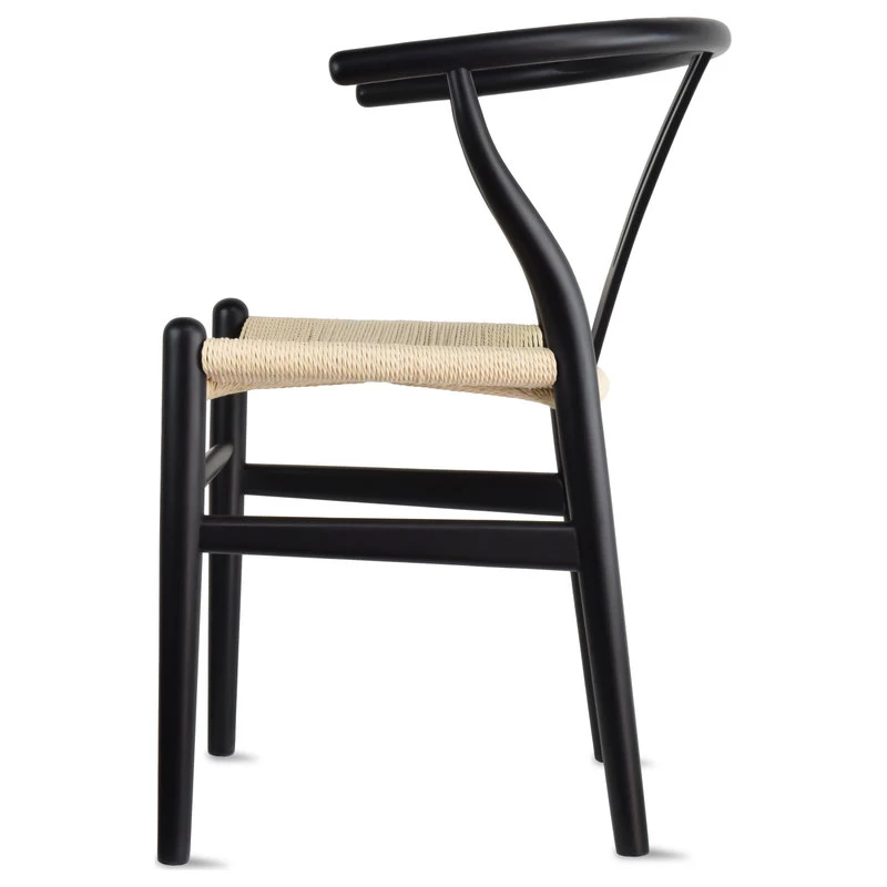 Modern Dining Chairs Wood Armchairs, Set Of 2, Black - Image 6