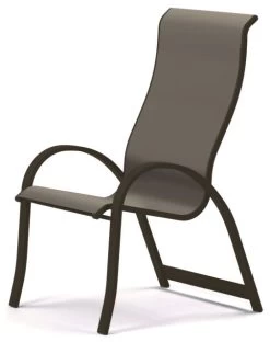 Aruba II Sling Supreme Height Arm Chair, Textured White/Red, Textured Beachwood