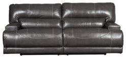 Ashley Furniture McCaskill Leather Reclining Sofa In Gray