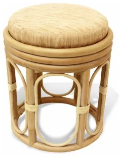 Pier Handmade Wicker Stool, White Wash
