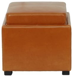Safavieh Bobbi Tray Storage Ottoman, Saddle